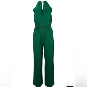 Emerald Halter-Neck Wide-Leg Jumpsuit